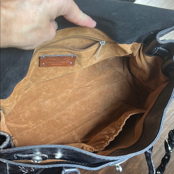 Patricia Nash Black Leather Tooled Western Black Leather Bag EUC - Picture 4 of 7